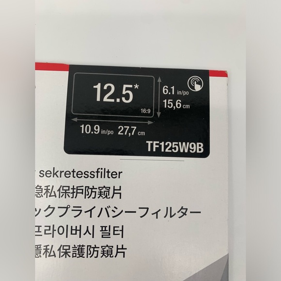 3M 12.5” Black Privacy Filter For Laptop Screen - Picture 2 of 3